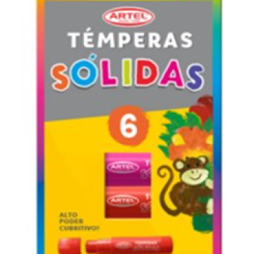 Tempera solida 6 colores Artel
