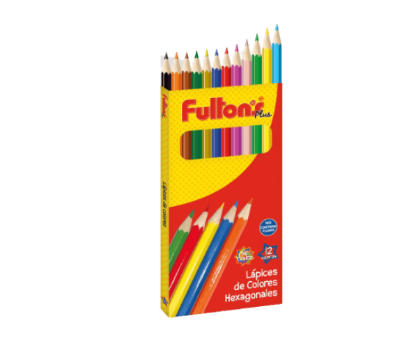 Lapices de color Hexagonal 12 colores Fultons