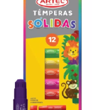 Tempera solida 12 colores Artel